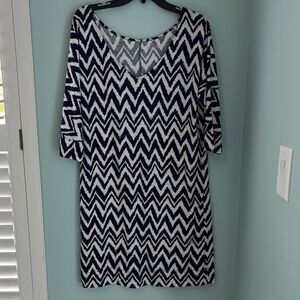 Lilly Pulitzer Navy and White Chevron   Dress